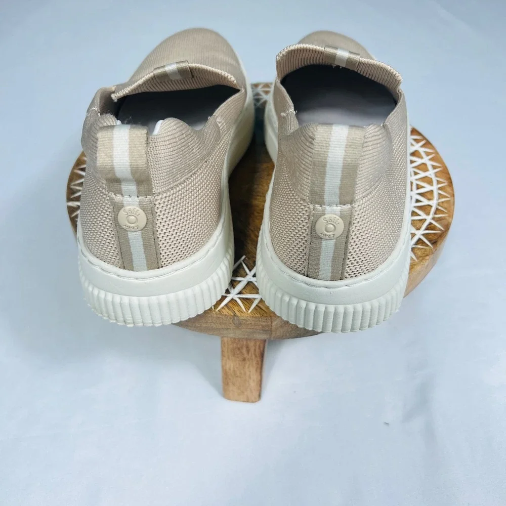 Sofft Frayda Knit Slip On Sneakers Taupe Beige Mesh Low Top Flatform Shoes 8M